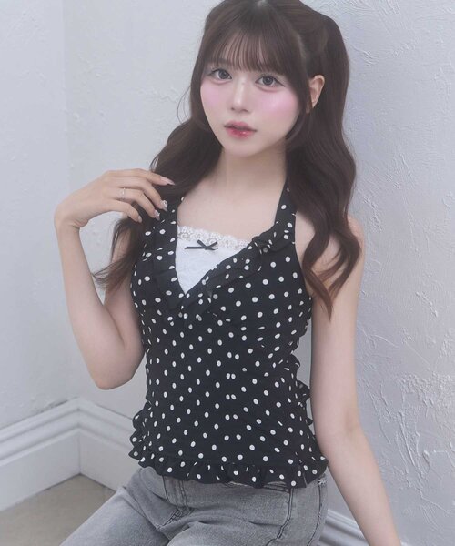 Belle Charme ブラウス シャツ 「Belle Charme」Halter Neck Frill