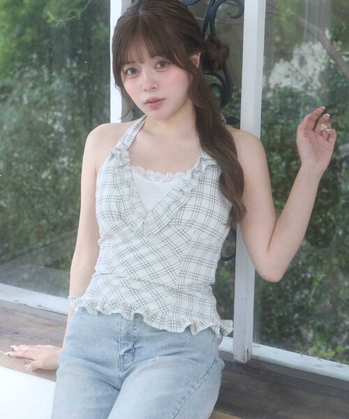 Belle Charme ブラウス シャツ 「Belle Charme」Halter Neck Frill 