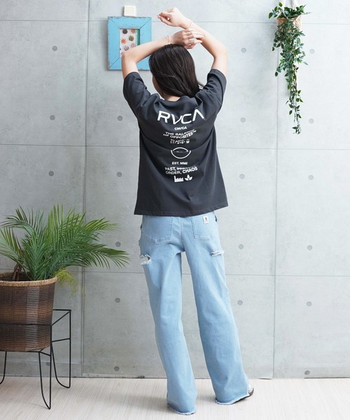 「RVCA」 半袖Tシャツ S ライトブルー レディース_画像9