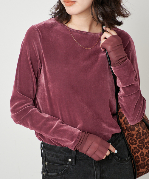 SLOBE IENA（スローブイエナ） tシャツ フロッキーベロアレイヤード