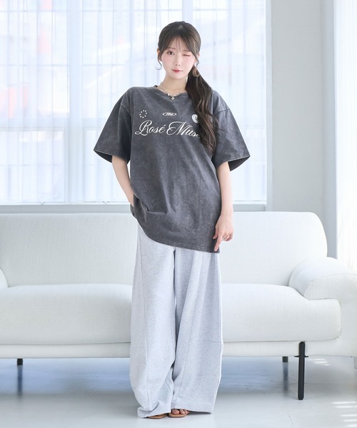 Rose Muse（ロゼミューズ） tシャツ 半袖 Chemical wash logo T-shirts