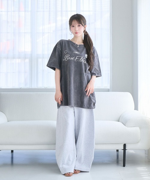 Chemical wash logo T-shirts　ロゼミューズ Rose Muse（ロゼミューズ） tシャツ 半袖 Chemical wash logo T-shirts