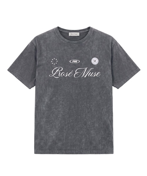 Rose Muse（ロゼミューズ） tシャツ 半袖 Chemical wash logo T-shirts