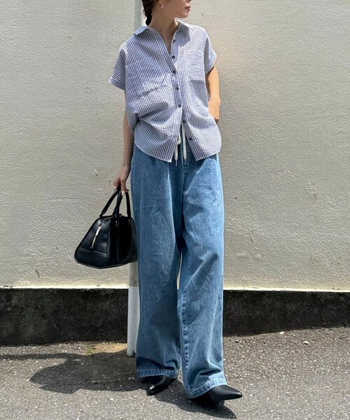 「fredy emue」 イージーパンツ 38 キナリ レディース_画像5