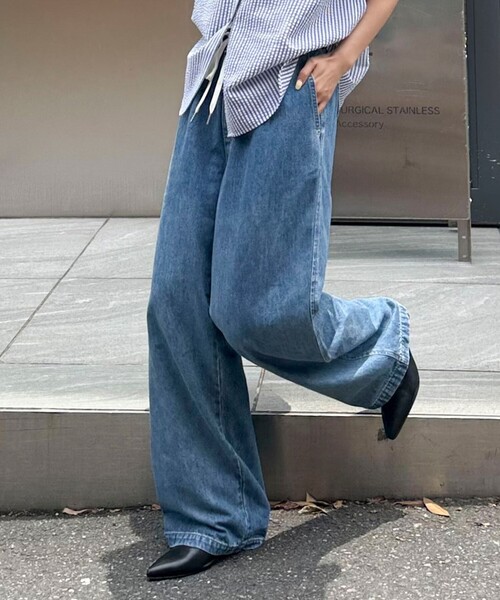 「fredy emue」 イージーパンツ 38 キナリ レディース_画像8