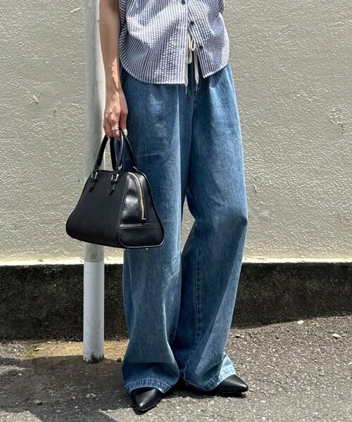 「fredy emue」 イージーパンツ 38 キナリ レディース_画像9