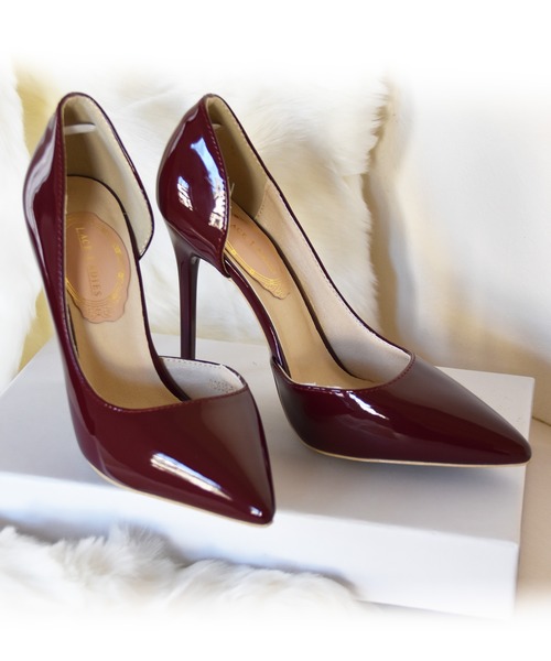 NT レディース パンプス 23.5㎝ ベージュ【EE70R-TS】ピンヒール Lace Ladies パンプス エナメルポインテッドトゥピンヒール