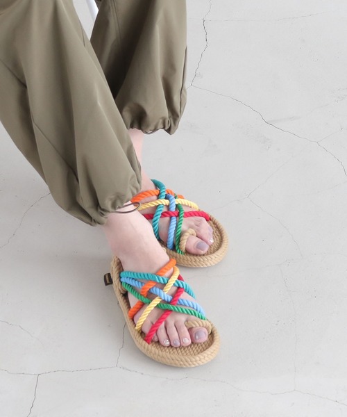 【美品】BOHONOMAD ボホノマド ケープポイント マルチカラー 37 BOHONOMAD サンダル CAPEPOINT/ケープポイント マルチカラー