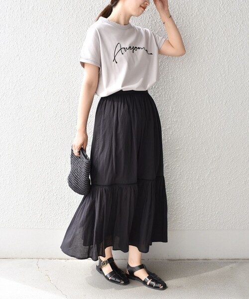 tシャツ INNOCENCEエンブロイダリーTee レディース feepur tシャツ エンブロイダリーロゴカラーTee レディース