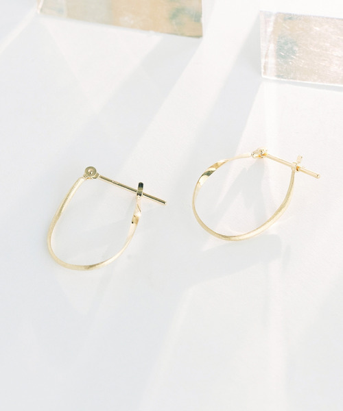JUPITER ピアス 「K10」ねじれフープピアス レディース : ZOZOTOWN