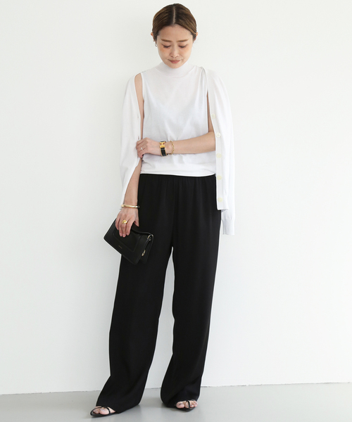 Deuxieme Classe シルクサテンイージーパンツ ブラック　1度着用 Deuxieme Classe パンツ *シルクサテン イージーパンツ レディース