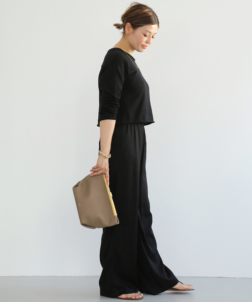 Deuxieme Classe シルクサテンイージーパンツ ブラック　1度着用 Deuxieme Classe パンツ *追加シルクサテン イージーパンツ レディース