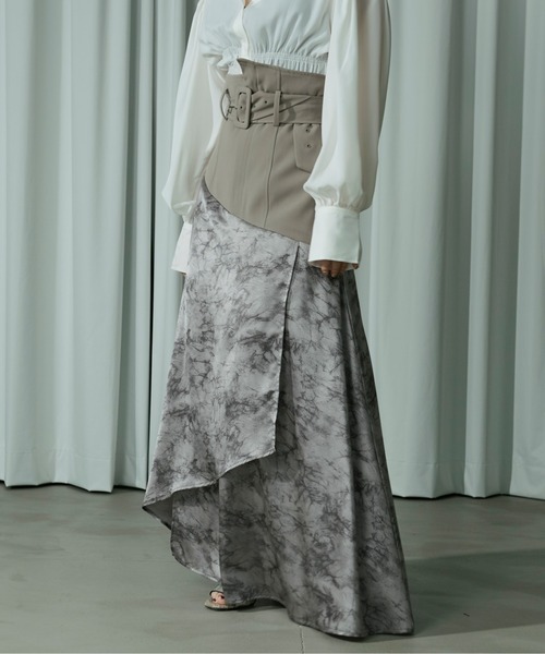 Ezick スカート Gloss marble コルセットラップスカート レディース