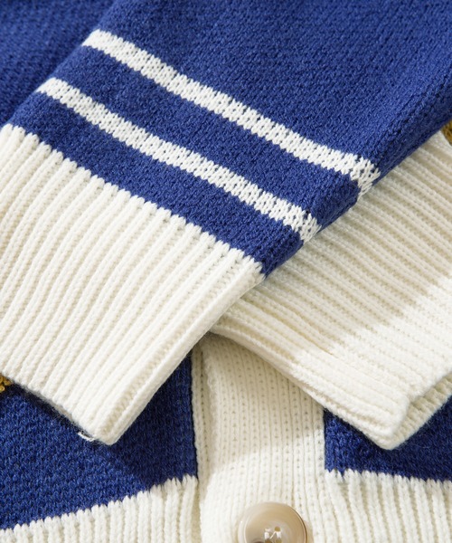 カーディガン HOOK -original- レトロ調 サガラ刺繍ハート柄Vネック