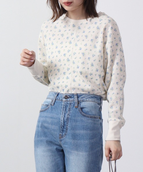 JEMORGAN（ジェーイーモーガン） tシャツ ワッフル花柄切替ロンT