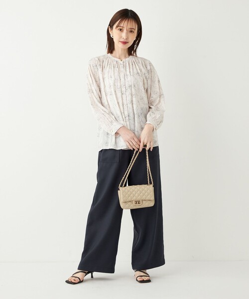 SHIPS for women / シップスウィメン SHIPS Colors:〈洗濯機可能〉サテン ギャザー シャツ◇ SHIPS Colors ブラウス シャツ Colors:「洗濯機可能」サテン