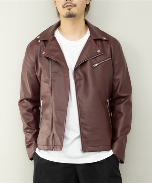 革ジャケット・ライダーズタイプ STYLEBLOCK（スタイルブロック） 革ジャン ライダース PUレザーダブル