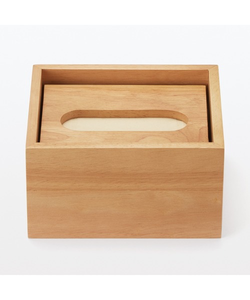 無印良品　天然木収納ボックス 13引き出し 無印良品（MUJI） 収納 木製ティシューボックス／卓上用 : ZOZOTOWN
