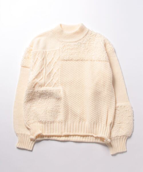 ニット セーター パッチワークデザインニット/AC3445 レディース acro ニット セーター パッチワークデザインニット/AC3445