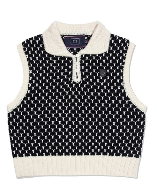 のスニーカー ベスト A´GEM/9 × .kom「ROMANTIC CROWN/ロマンティッククラウン」TWO TONE PATTERN VEST/パターンベスト