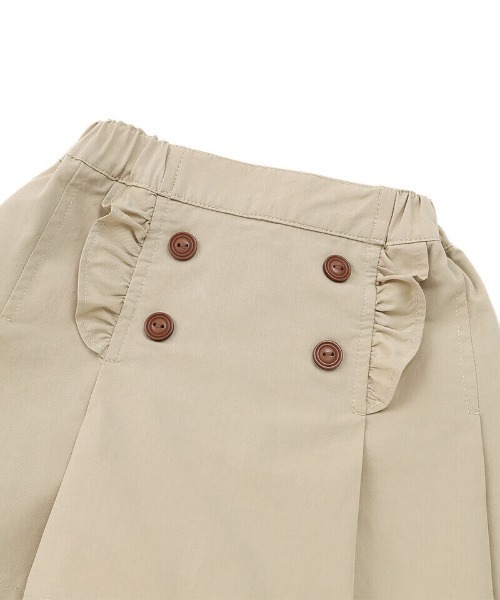 yukiemonn ベージュ フリル付きポケット キュロット Biquette Club スカート フリル付キュロット キッズ 子供服