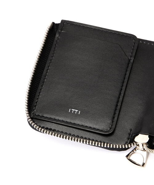 ITTI　イッチ　クロコダイル　 二つ折りウォレット　ブラック CRISTY SLIM COMPACT WLT / AI CROCO｜藍染クロコダイルレザー