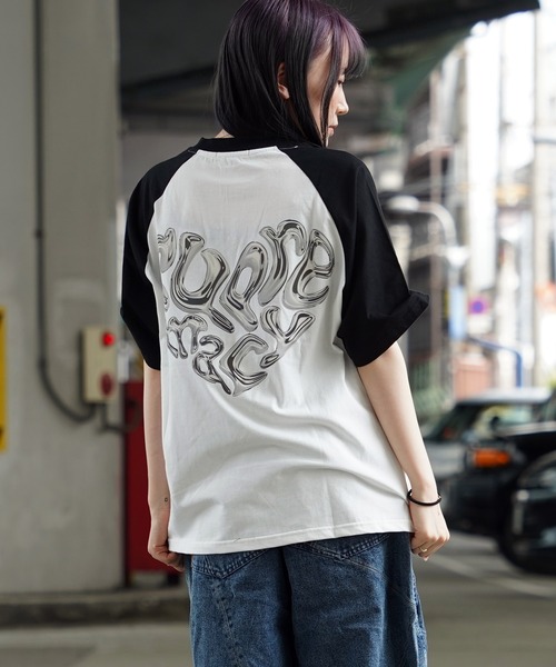 tシャツ 「unisex」オーロラリフレクター ハートロゴ Tシャツ