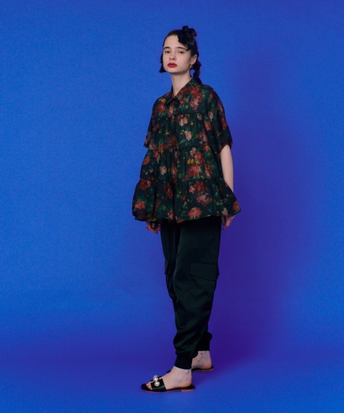 manana suerte シャツ ブラウス FLOWERシアーティアードブラウス