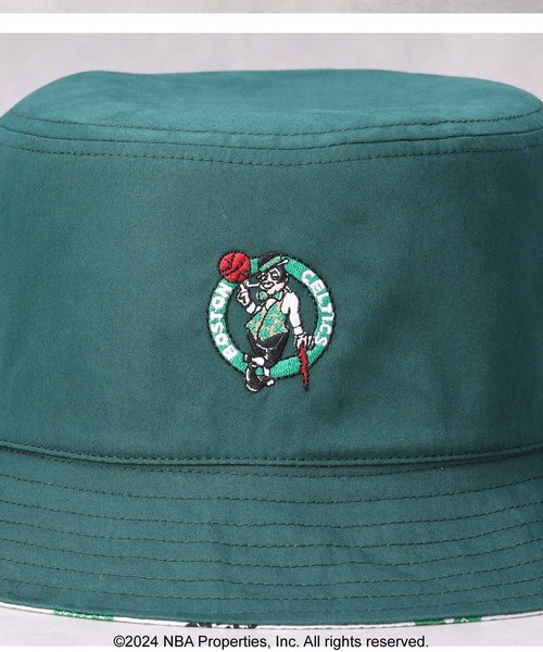 NBA■チームレタリング 刺繍 BUCKET HAT■送料込 Right-on 帽子 ハット 「NBA」チームカラーリバーシブルハット