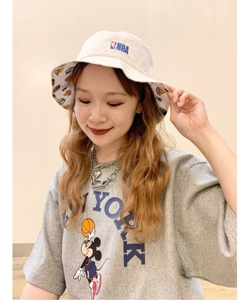 NBA■レタリングポイント BUCKET HAT■送料込 Right-on 帽子 ハット 「NBA」チームカラーリバーシブルハット
