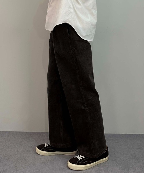 bigboy ダーティブラック コーデュロイパンツ XL FREAK'S STORE パンツ ワイドシルエット ブリーチ加工 カーブ