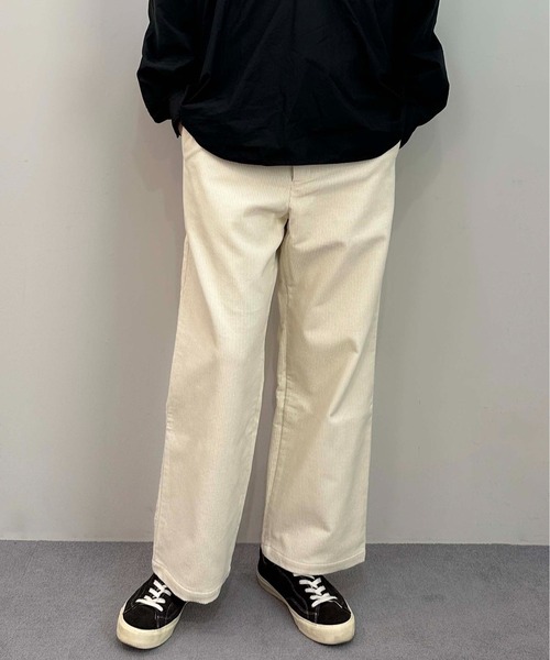 コーデュロイワイドパンツ 高身長 ストレッチコーデュロイワイドパンツ（選べる2レングス