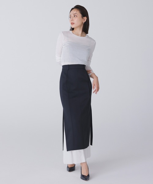 anuans tシャツ シアーストレッチクルーネックTEE レディース