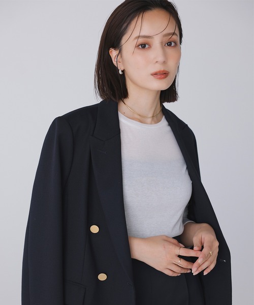anuans tシャツ シアーストレッチクルーネックTEE レディース