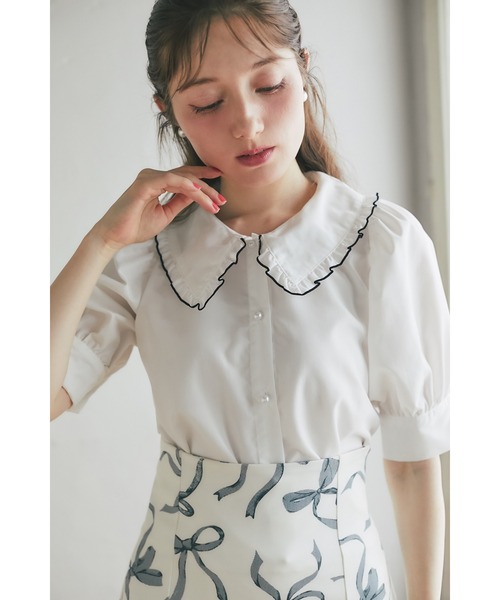 めろ　ブラウスセット Emsexcite ブラウス シャツ プレートフリルボレロSET レディース