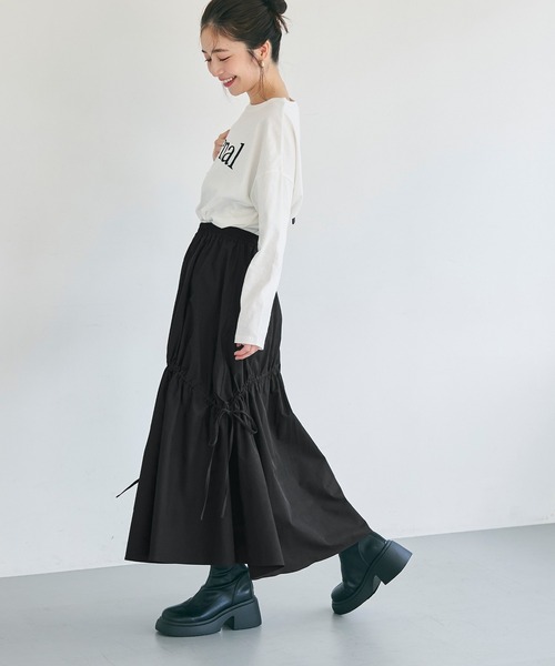 コムコムリボンスカート coca（コカ） スカート ランダムリボン フレアスカート レディース