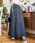 デニムスカート リメイク風デニムスカートの詳細画像1