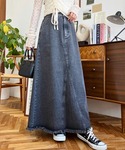 デニムスカート リメイク風デニムスカートの詳細画像4