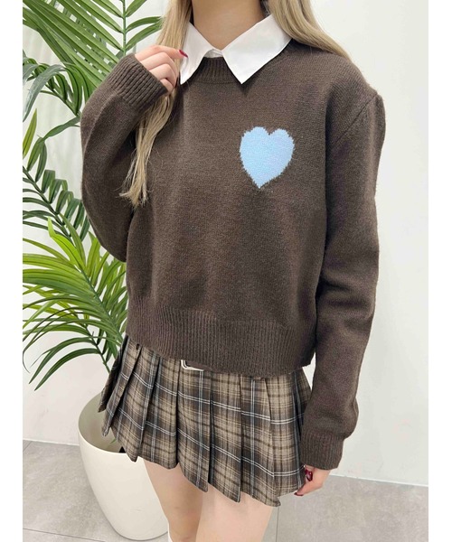 ニット セーター 「PHILLY」ハートワンポイントニット レディース