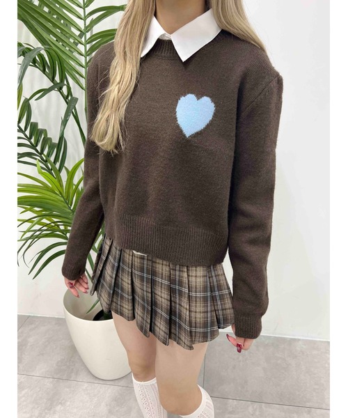 ニット セーター 「PHILLY」ハートワンポイントニット レディース