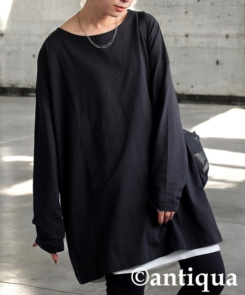 tシャツ ベーシックロングTシャツ レディース メンズ | antiqua | 02