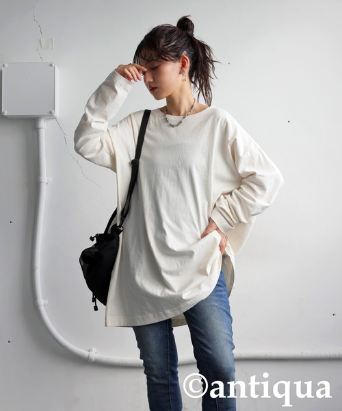 tシャツ ベーシックロングTシャツ レディース メンズ | antiqua | 07