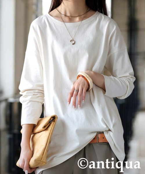 tシャツ ベーシックロングTシャツ レディース メンズ | antiqua | 10