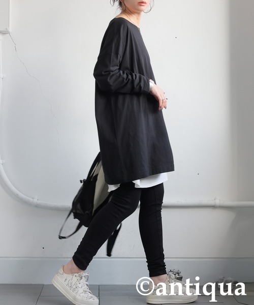tシャツ ベーシックロングTシャツ レディース メンズ | antiqua | 21