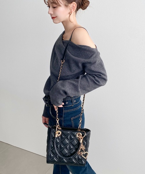 moment+ ショルダーバッグ バッグ オリジナルチャーム付き2WAY