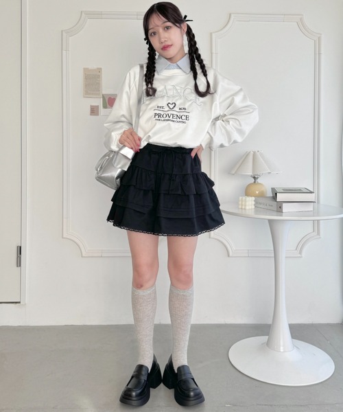 ♡ pium コットンフリルリボンティアードミニスカート 本日限定価格 ティアードフリルミニスカート – pium