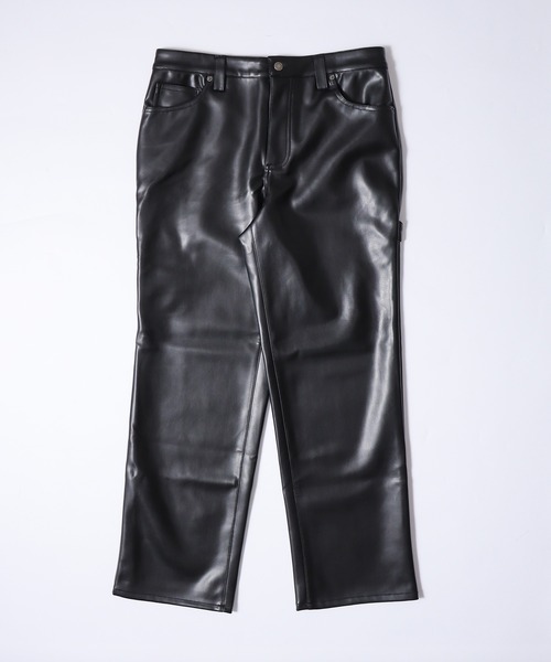 GUESS パンツ GO RAYMOND PU CARPENTER PANT 合成皮革 ワイド