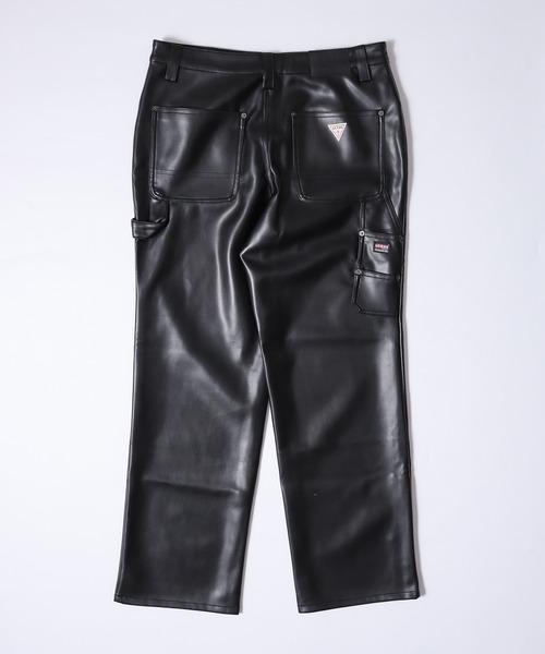 【美品】ゲス GUESS フェイクレザー ワイドペインターパンツ 美品】ゲス GUESS フェイクレザー ワイドペインターパンツ