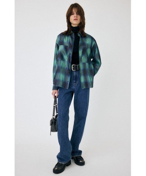MOUSSY ブラウス シャツ MIX CHECK LOOSE レディース : ZOZOTOWN