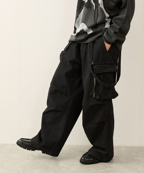 ❤️早い者勝ち❤️ 超激レア　adererror 19aw カーゴパンツ JUNRED(ジュンレッド) / ワイドデニムサスペンダーカーゴパンツ